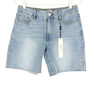 Vigoss Women's Ace High Rise Stretch Raw Hem Denim Bermuda Shorts Size 3/26 NWT